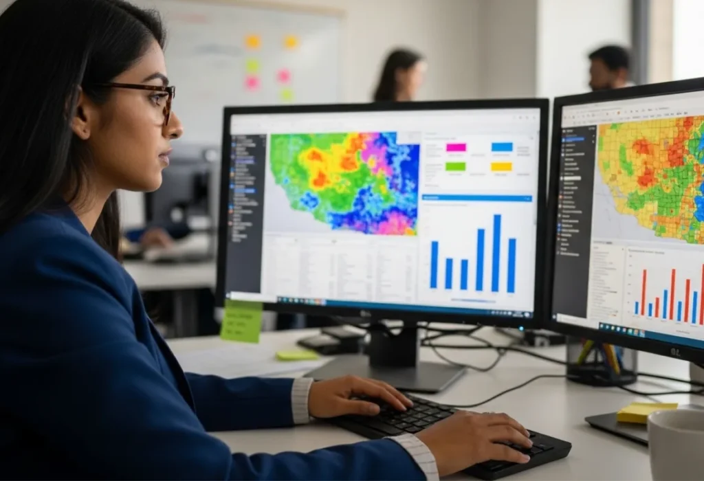 health data analyst working